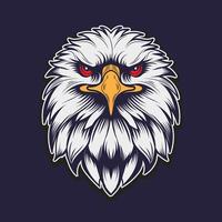Eagle head front view for dark background design vector