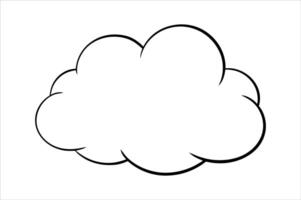A cloud is drawn in black and white on a white background vector