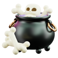 Skeleton 3D Halloween Icon for uiux, web, app, infographic, etc png