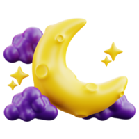Dark cloud with bat and moon 3D Halloween Icon for uiux, web, app, infographic, etc png