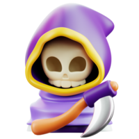 Skull Grim Reaper 3D Halloween Icon for uiux, web, app, infographic, etc png