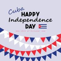 Cuban independence day background with flags and bunting illustration vector