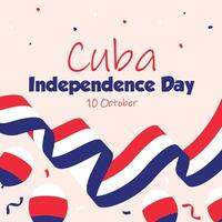 Cuban independence day background with balloons and flags vector