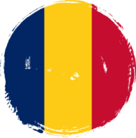 Chad flag circle grunge style png