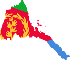 Eritrea flag pattern on country map png