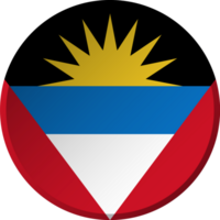 Antigua and Barbuda flag with circular concave button design png