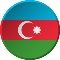 Azerbaijan flag with circular concave button design png