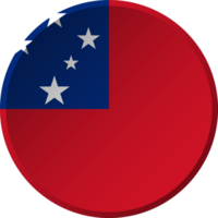 Samoa flag with circular concave button design png