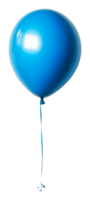A single bright blue balloon floating upwards, cut out - stock . png