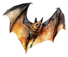 Bat in flight showcasing detailed wing structure, cut out - stock . png