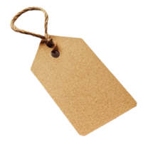 Blank kraft tag with twine for labeling items, cut out - stock . png