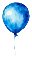 Beautiful blue balloon floating gently in the air, cut out - stock . png