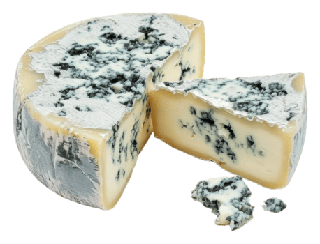 sabroso azul queso cuña en un blanco fondo, cortar fuera - valores . png