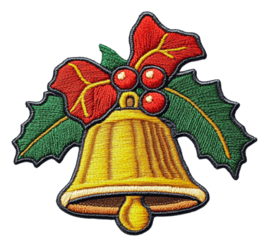 oro campana con acebo y bayas decoración, cortar fuera - valores . png