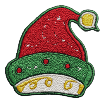 fiesta sombrero con rojo y verde bordado, cortar fuera - valores . png