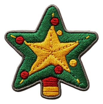Navidad estrella parche, vistoso bordado, cortar fuera - valores . png