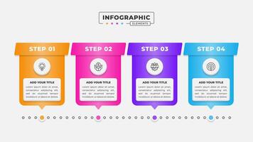 4 steps business process infographic design template vector