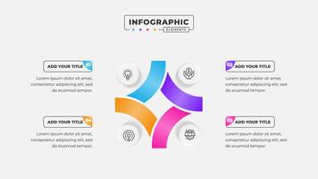 4 steps business process infographic design template vector