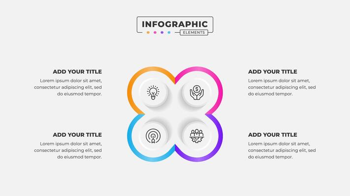 4 steps business process infographic design template