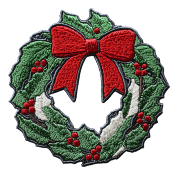 decorativo fiesta guirnalda con rojo arco detalles, cortar fuera - valores . png