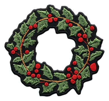 acebo guirnalda parche diseño para decoración, cortar fuera - valores . png