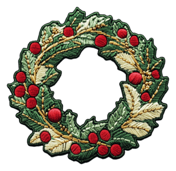 decorativo bordado fiesta guirnalda con bayas, cortar fuera - valores . png