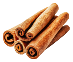 Cinnamon sticks on a tidy surface, cut out - stock . png
