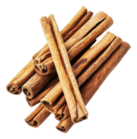Cinnamon sticks arranged on a white background, cut out - stock . png