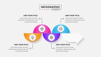 4 steps business process infographic design template vector