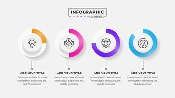 4 steps business circular process infographic design template vector