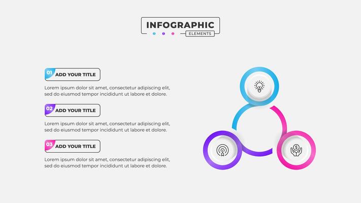 3 steps business process infographic design template