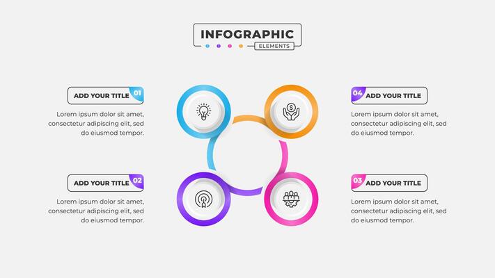 4 steps business process infographic design template