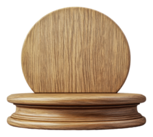 Elegant wooden trophy display base, cut out - stock . png