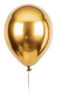 Gold balloon floating against a simple background, cut out - stock . png