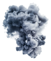 Dark smoke billowing upward from an explosion site, cut out - stock . png