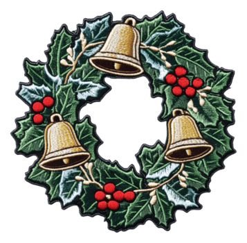 fiesta guirnalda decorado con campanas y bayas, cortar fuera - valores . png