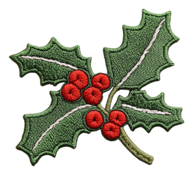 acebo hojas y bayas en blanco, cortar fuera - valores . png