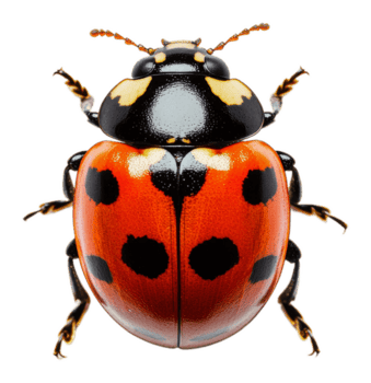 beschwingt Marienkäfer auf Weiß Hintergrund, Schnitt aus - - Lager . png