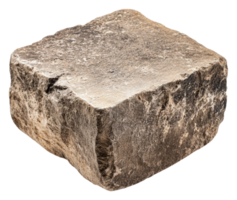 Stone block on flat outdoor surface, cut out - stock . png