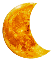 Partial solar eclipse viewed in a clear sky, cut out - stock . png