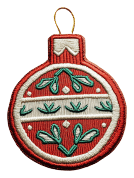 rojo y blanco hecho a mano Navidad ornamento, cortar fuera - valores . png