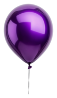 Single purple balloon floating in a bright setting, cut out - stock . png