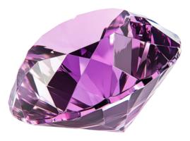 Shimmering purple crystal in bright light setting, cut out - stock . png