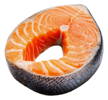 Freshly cut salmon fillet on a white background, cut out - stock . png