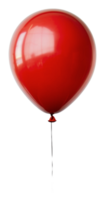 Red balloon floating in bright indoor setting, cut out - stock . png
