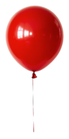 Bright red balloon floating in sunlight indoors, cut out - stock . png