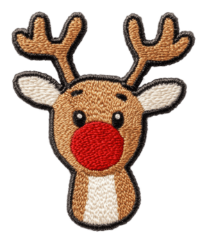 Navidad reno tela bordado, cortar fuera - valores . png