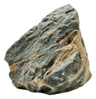 Gray rock with unique texture and angular shape, cut out - stock . png