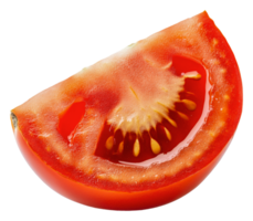 Tomato slice with seeds on white, cut out - stock . png