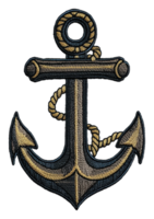 Rope-accented anchored design with shadows, cut out - stock . png